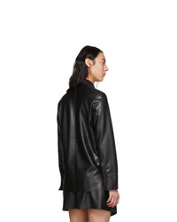 Nanushka Black Vegan Leather Noelle Shirt