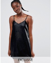 Monki Leather Look Cami Slip Dress