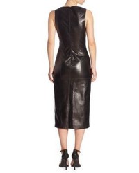 Michael Kors Michl Kors Collection Leather Zip Front Dress