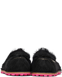Marni Black Calf Hair Loafers