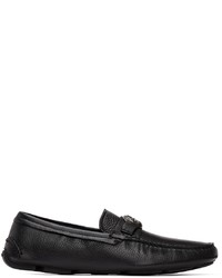 Giorgio Armani Black Leather Driving Loafers