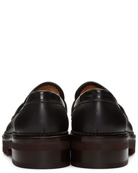 Carven Black Leather Loafers