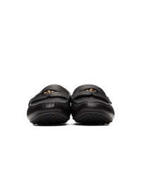 Versace Black Leather Medusa Loafers