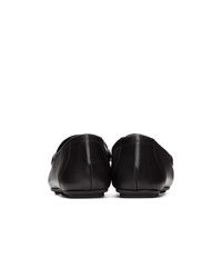 Versace Black Leather Medusa Loafers