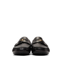 Versace Black Medusa Greek Key Loafers