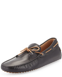 Tod's Braided Leather Driver Black