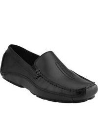 Clarks Mansell Black Leather Driving Shoes