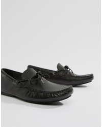 Dune Driving Shoes In Black Leather
