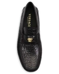 Versace Embossed Leather Penny Drivers