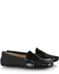 Tod's Gommino Patent Leather Loafers Black