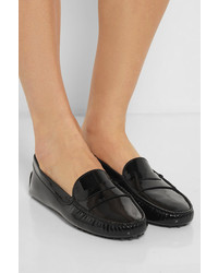 Tod's Gommino Patent Leather Loafers Black