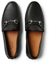 Gucci Horsebit Grained Leather Driving Shoes