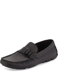 Kenneth Cole In Theme Saffiano Leather Slip On Driver Black