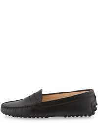 Tod's Leather Gommini Moccasin Black