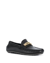 Moschino Lettering Logo Leather Loafers