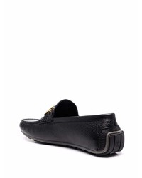 Moschino Logo Plaque Pebbled Loafers