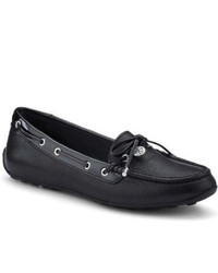 Sperry Topsider Shoes Laura Driving Moc Black Leather Patent