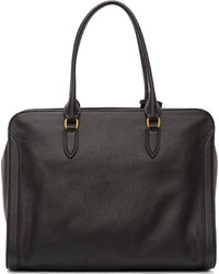 Alexander McQueen Black Leather Padlock Duffle Bag