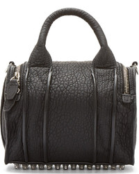 Alexander Wang Black Pebbled Leather Rockie Duffle Bag
