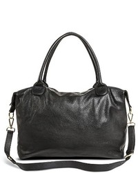 Merona Leather Weekender Handbag Black Tm