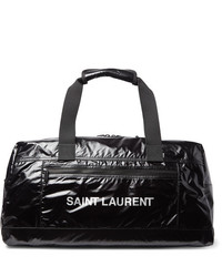 Saint Laurent Metallic Logo Print Glossed Nylon Ripstop Holdall