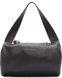 Mm6 Maison Margiela Black Grained Calf Leather Small Duffle Bag