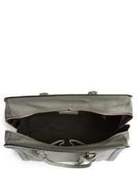 Alexander McQueen Padlock Calfskin Leather Duffel Bag Grey