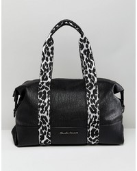 Claudia Canova Soft Shoulder Bag With Zebra Print Webbing Detail