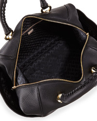 Diane von Furstenberg Sutra Bold Leather Duffle Bag Black
