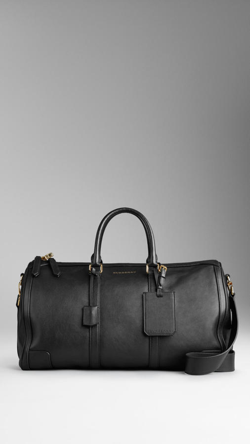 burberry leather duffle bag