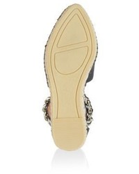 Givenchy Chain Trimmed Leather Espadrille Flats