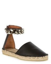 Givenchy Chain Trimmed Leather Espadrille Flats