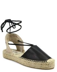 Soludos Leather Lace Up Espadrilles