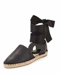 Rebecca Minkoff Vivien Leather Flat Espadrille Black