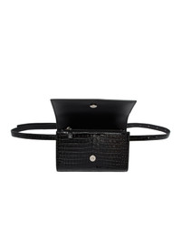 Saint Laurent Black Croc Kate Belt Bag