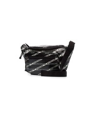 Balenciaga Black Explorer Logo Leather Belt Bag