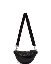 MM6 MAISON MARGIELA Black Faux Patent Two Compartt Bum Bag