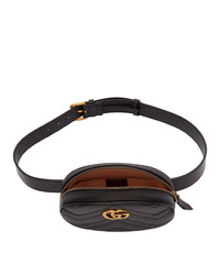 Gucci Black Gg Marmont 20 Belt Bag