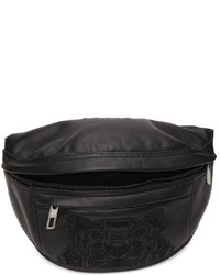 Kenzo Black Leather K Tiger Belt Bag