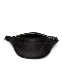 Neil Barrett Black Leather Monogram Belt Bag