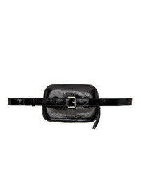 Versace Jeans Couture Black Patent Logo Belt Bag