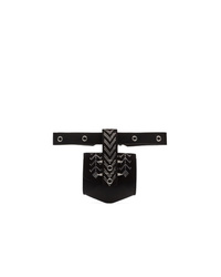 Okhtein Black Rodhawk Wristlet Leather Belt Bag