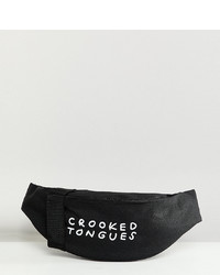 Crooked Tongues Bum Bag In Black With Logo