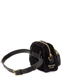 Prada Cahier Small Velvet Convertible Belt Bag