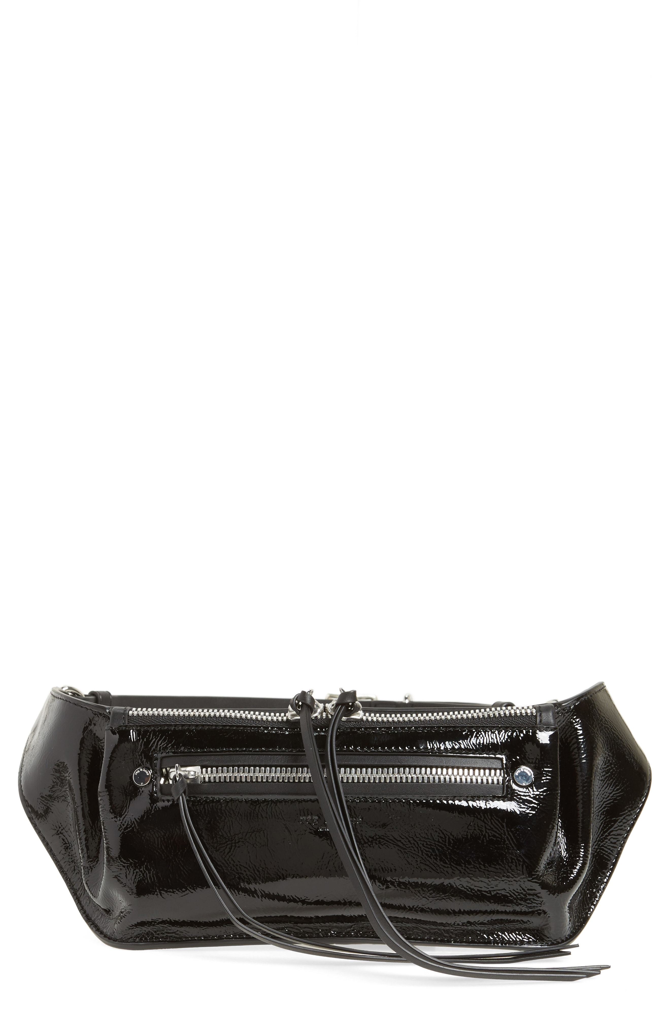 Black patent bum bag on sale