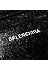 Balenciaga Explorer Logo Print Crinkled Leather Belt Bag