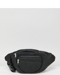 Reclaimed Vintage Inspired Black Bum Bag In Recycled Pu