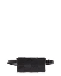 Bottega Veneta Intrecciato Woven Leather Belt Bag In Black Silver At Nordstrom