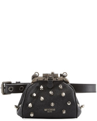 Moschino Pebbled Spike Chain Belt Bag