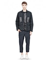 Alexander Wang Padded Hunter Jacket With Bonded Leather Combo